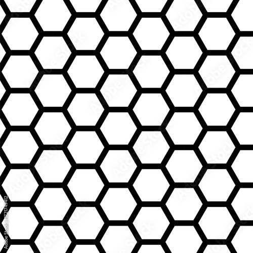 Black white Honeycomb or hexagonal seamless vector pattern design