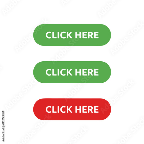 click here buttons set, transparent