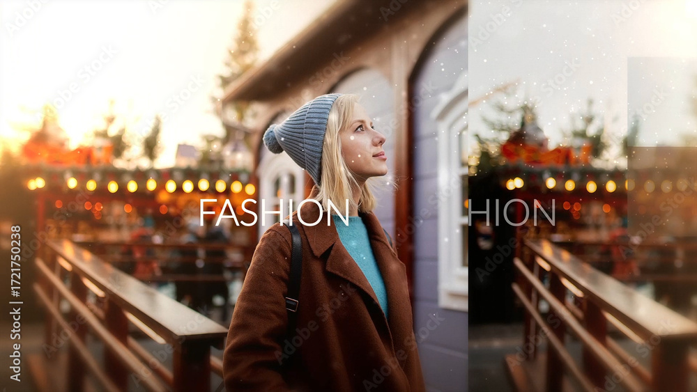 Mirror Visual Slide Mirror Line SlideShow Stock Template | Adobe Stock