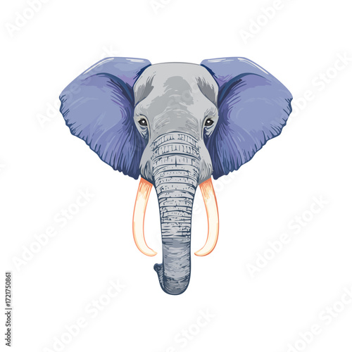 Traditional elephant head holiday icon flat design vector illustration