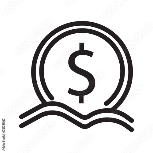 Dollar money coin icon. Flat illustration of dollar money coin vector icon for web design. Money icon. Dollar icon.