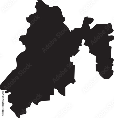 State of Mexico, Mexico City Map Silhouette Isolated State in Mexico