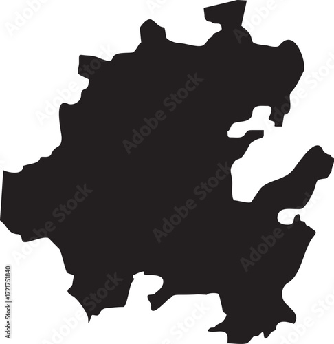 Hidalgo Map Silhouette Isolated State in Mexico