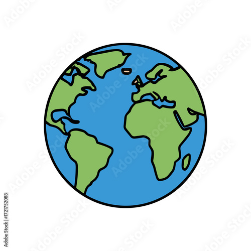 Earth icon logo flat vector design