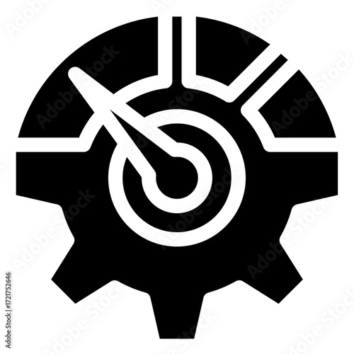 Gear user icon glyph style vector illustration