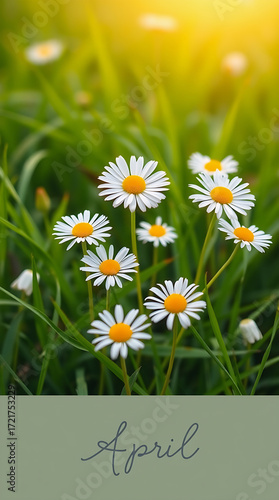 April's Daisies A Burst of Springtime Blooms in a Sunny Meadow