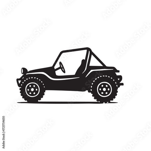 Silhouette of a Dune Buggy Adventure Vehicle Ready to Explore Off Road Trails and Provide Exciting Outdoor Experiences