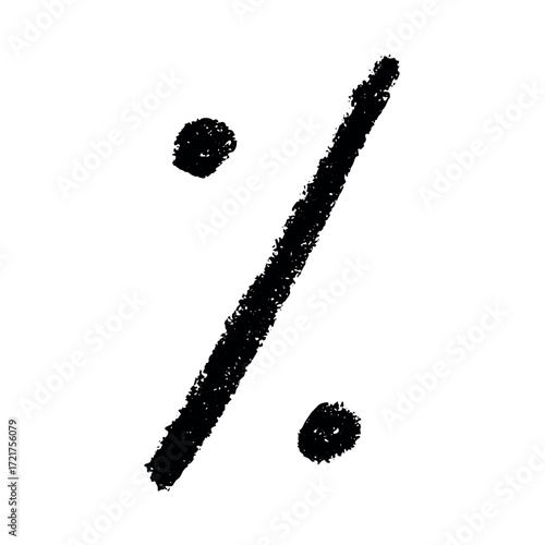Hand drawn percentage symbol clipart Percent doodle Discount voucher sign Income tax Single element for design