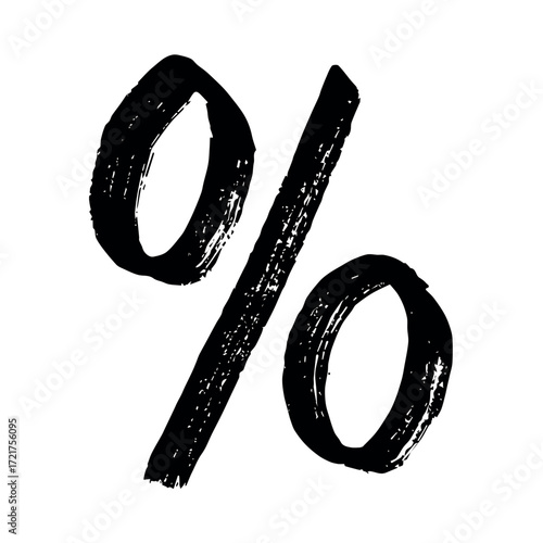 Hand drawn percentage symbol clipart Percent doodle Discount voucher sign Income tax Single element for design