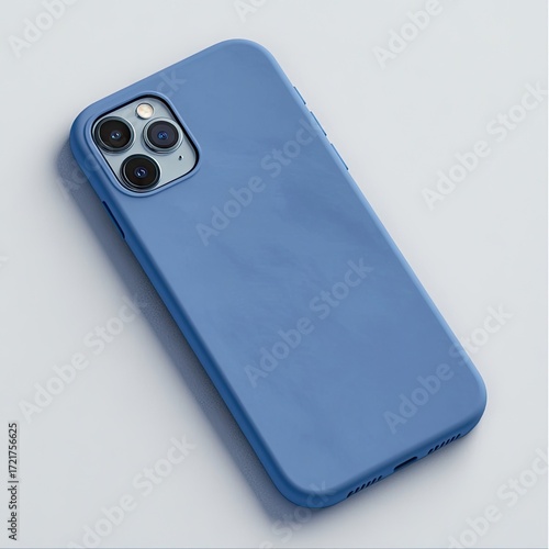 Light-blue phone case, angled view (1)