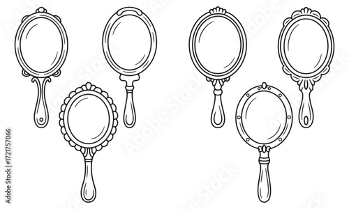 Enchanting Hand Mirrors A Collection of Vintage Ornate Designs for Elegant Reflection and Timeless Beauty in Home Decor and Accessories