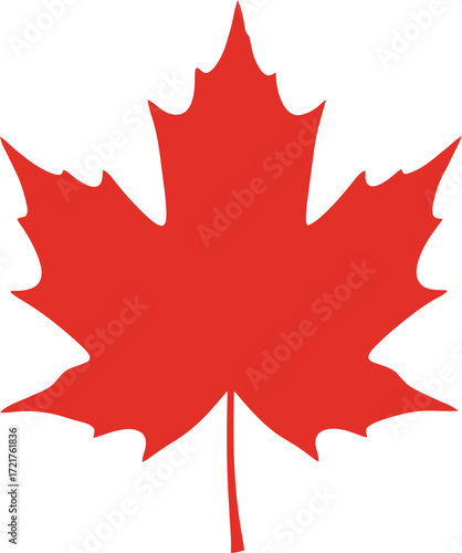 Red maple leaf vector illustration scalable eps for canadian symbolism and autumn graphics