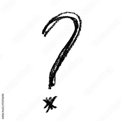 Hand drawn question mark clipart Single element for design