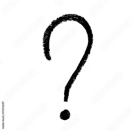 Hand drawn question mark clipart Single element for design