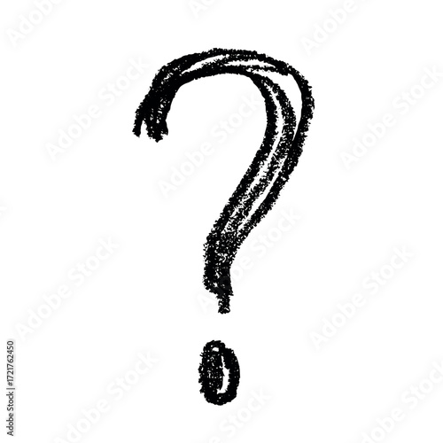Hand drawn question mark clipart Single element for design
