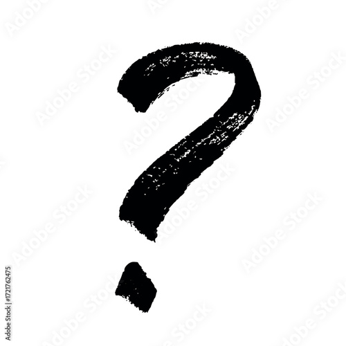 Hand drawn question mark clipart Single element for design