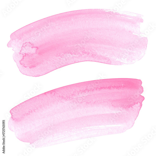 Two overlapping, soft pink watercolor brushstrokes