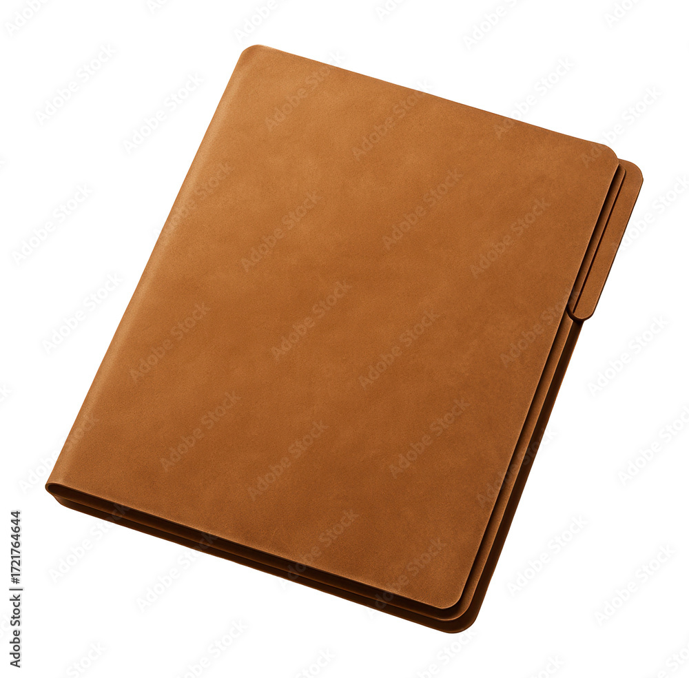 Naklejka premium Vintage brown closed paper folder from top view.