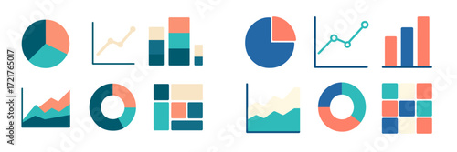 Colorful collection of charts and graphs showcasing data visualization techniques for effective presentations