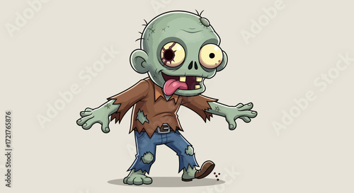 Cartoon Zombie Character Illustration.