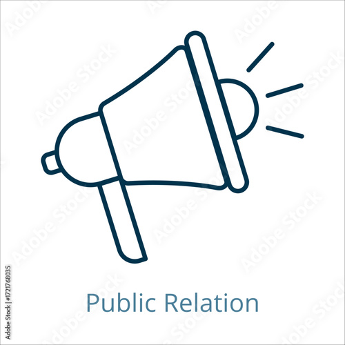 Public Relation icon vector illustration, simple line element Public Relation with editable stroke, Public Relation simple icon, Public Relation icon line style vector image