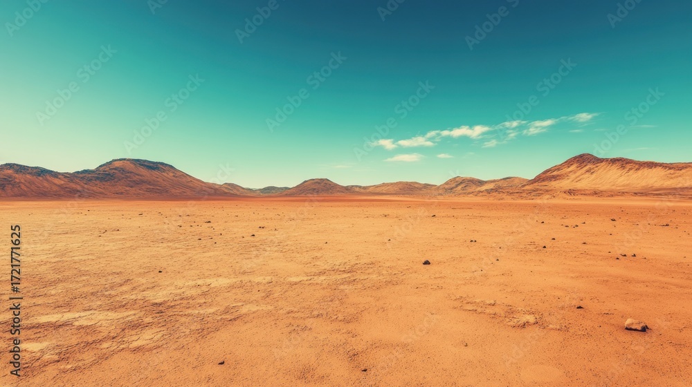 Fototapeta premium Vast arid landscape under a clear sky