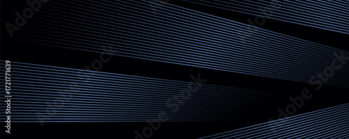 Modern dark blue banner background with geometric diagonal overlay and glowing lines eps 10