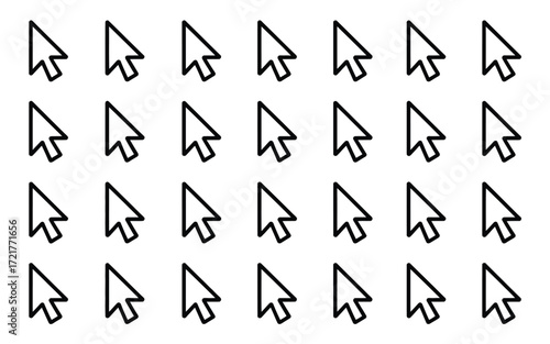 Vector art of mouse pointer pattern seamless texture of cursor arrows for web design, user interface, and digital navigation simple and modern graphic element
