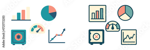 Charts and graphs showing financial data and statistics from various sources in a clean, modern design