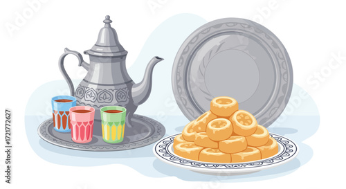 Traditional Moroccan Tea Set with Pastries A Culinary Delight and Cultural Experience
