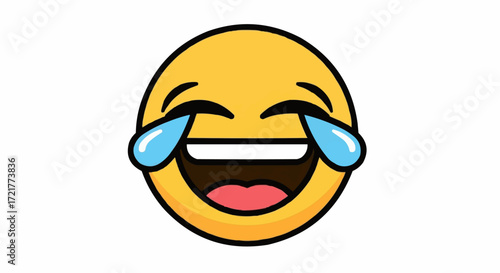 Hilarious laughing emoji with tears streaming down, perfect for expressing joy, amusement and conveying lighthearted emotions in digital communication