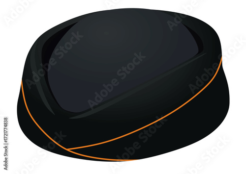 Black stewardess hat. vector illustration	
