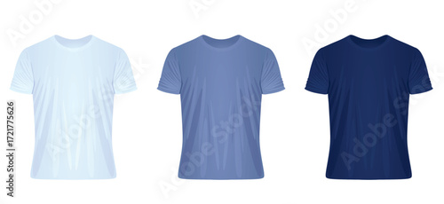 Blue t shirt set.  vector illustration	
