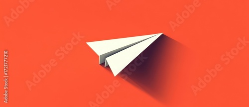 Paper airplane on vibrant background symbolizing creativity and innovation.