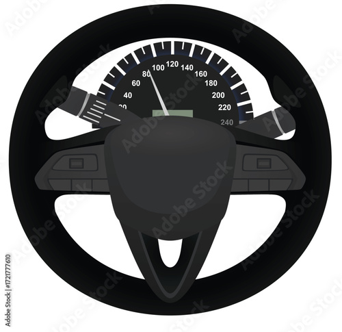 Black car wheel. vector illustration	
