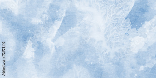 The soft blue watercolor background, blue sky in grunge style,blue sky with clouds. Light sky blue shades watercolor background, grunge blue background, with subtle gradients and textures.