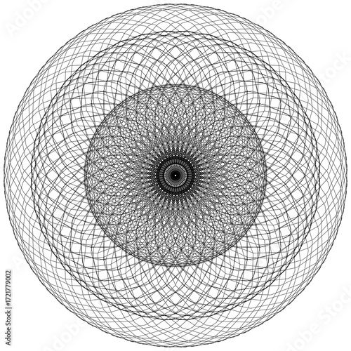Mandala art abstract black and white minimal style for tattoo or screen printing on fabric, mugs and bowls.
