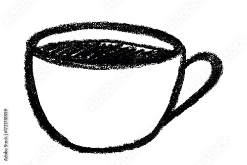 Cute cup of tea or coffee illustration Simple mug clipart Cozy home doodle Single element for design