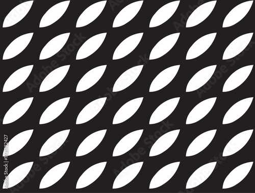Diagonal white ellipses on black grid create a bold optical pattern—ideal for modern textiles, wallpapers, packaging, and visually striking decorative surfaces.