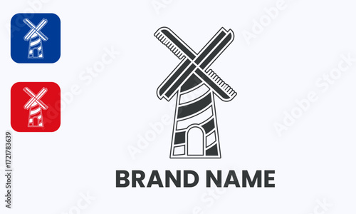 Unique Barber Pole Logo Formed by Scissors and Comb Hair Salon Symbol