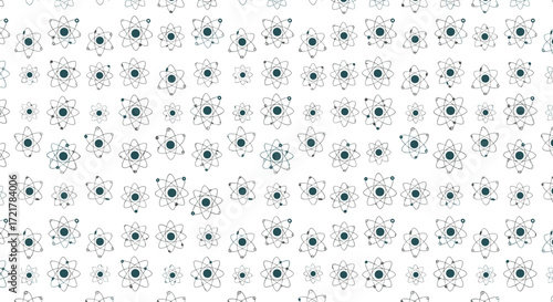 An abstract background with a repeating pattern of scattered dark floral shapes.