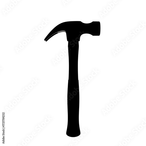 Black hammer silhouette isolated on white background