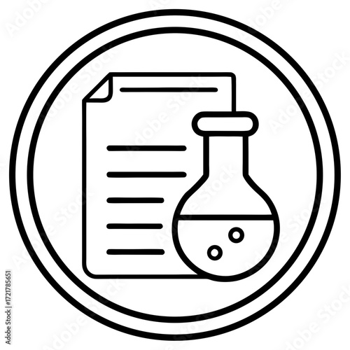 Scientific Document Line Art Icon Vector