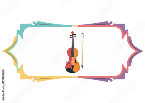 Black silhouette of an acoustic guitar on white background for music and creativity concept