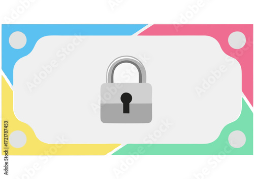 Black silhouette of a padlock on white background for security and protection concept