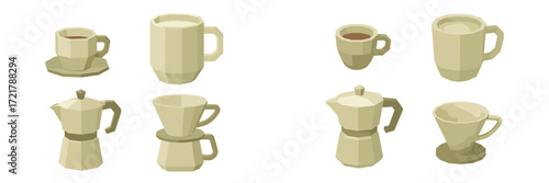 Explore cozy coffee brewing tools and cups in a minimalist design showcasing warm blends and enjoyable moments