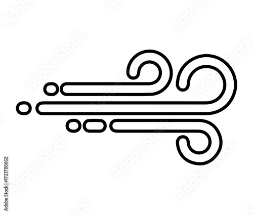 Air Flow Wind Outline Icon for Weather or Nature Design