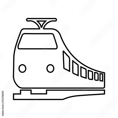 Train Outline Icon for Railway, Transport, and Travel Applications