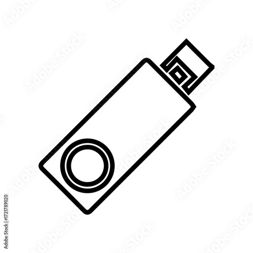 USB Flash Drive Outline Icon for Data Storage and Transfer Solutions