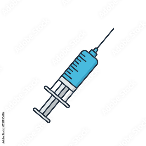 Blue syringe icon illustration